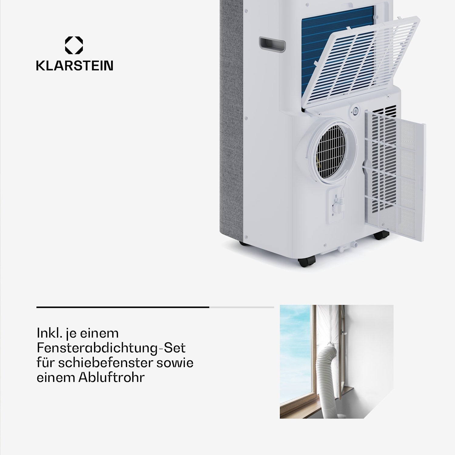 Klarstein AireLux Smart 14000 BTU Portable Air Conditioner R290 App 65m² Grey