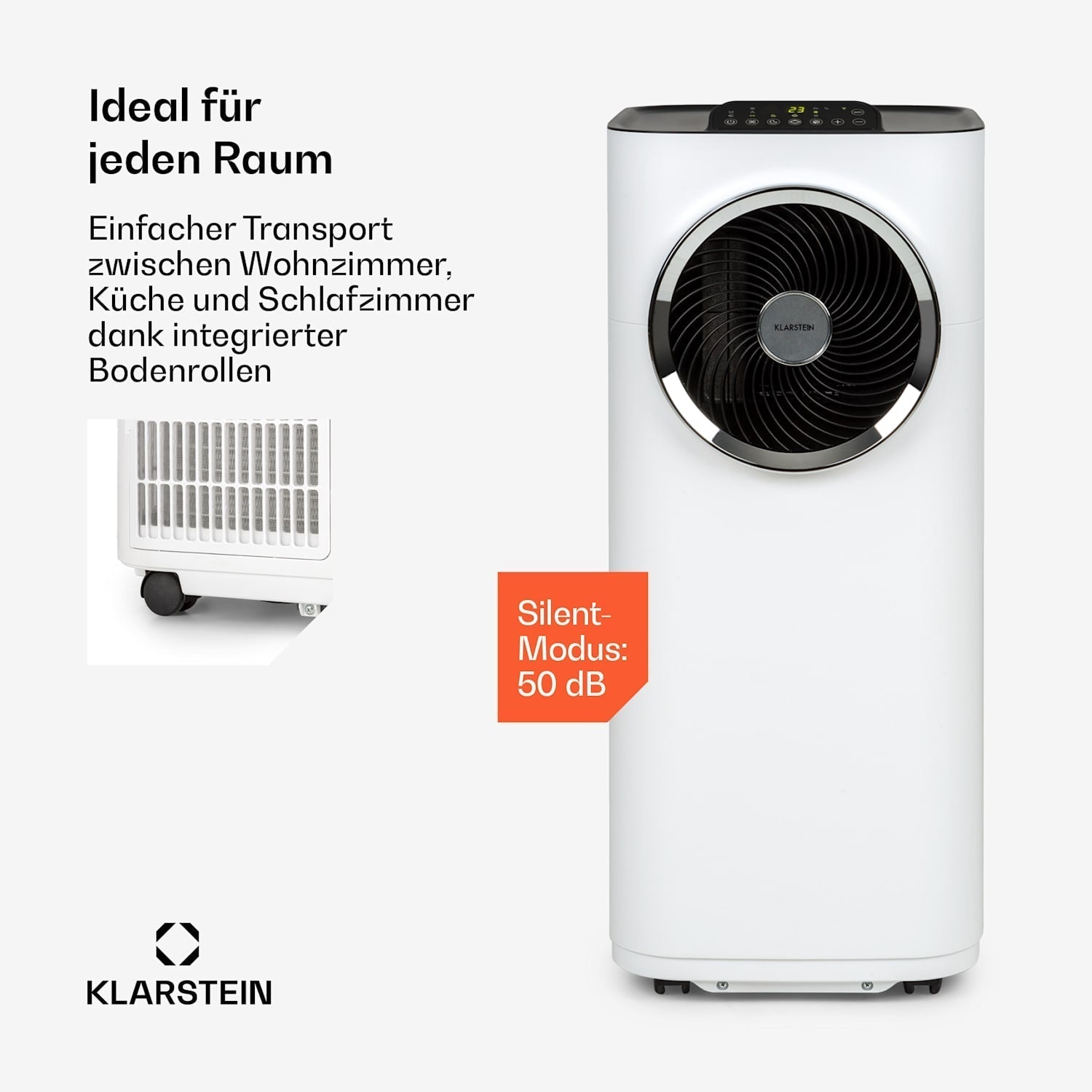 Klarstein Kraftwerk Smart 12000 BTU Portable Air Conditioner R290 50dB 56m²
