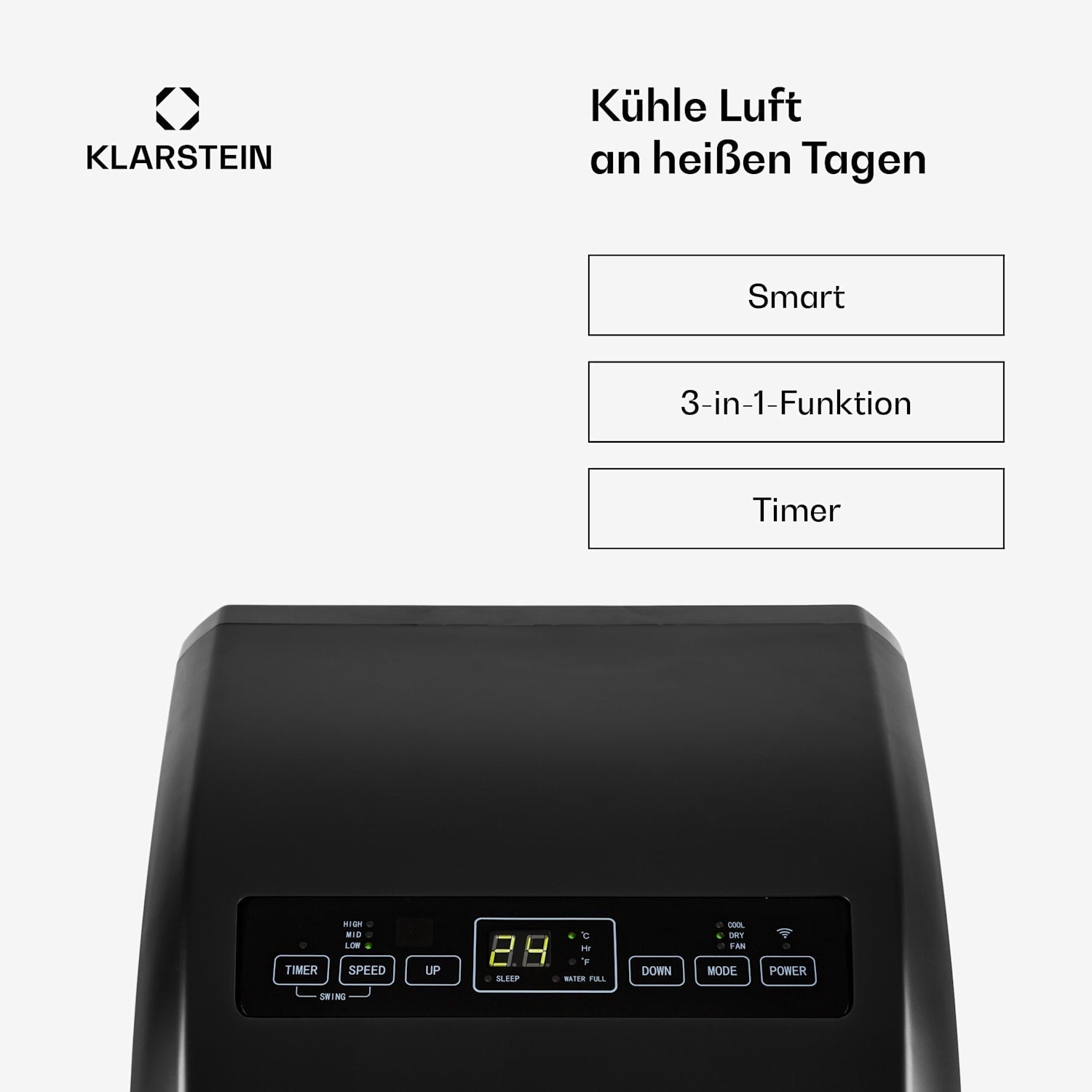 Klarstein Metrobreeze Rome Smart 10000 BTU Portable Air Conditioner A+ R290 42m²