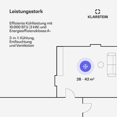 Klarstein Metrobreeze Rome Smart 10000 BTU Portable Air Conditioner A+ R290 42m²
