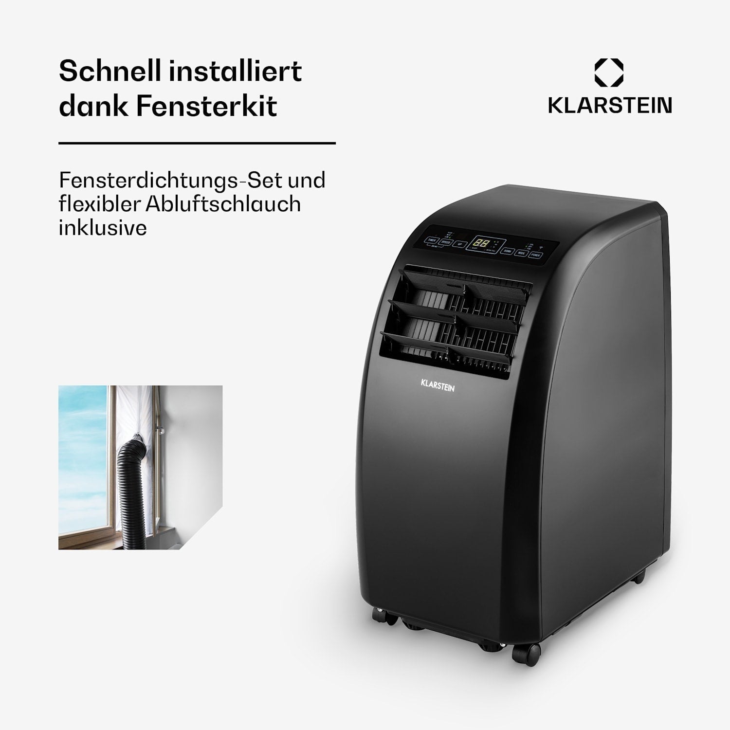 Klarstein Metrobreeze Rome Smart 10000 BTU Portable Air Conditioner A+ R290 42m²