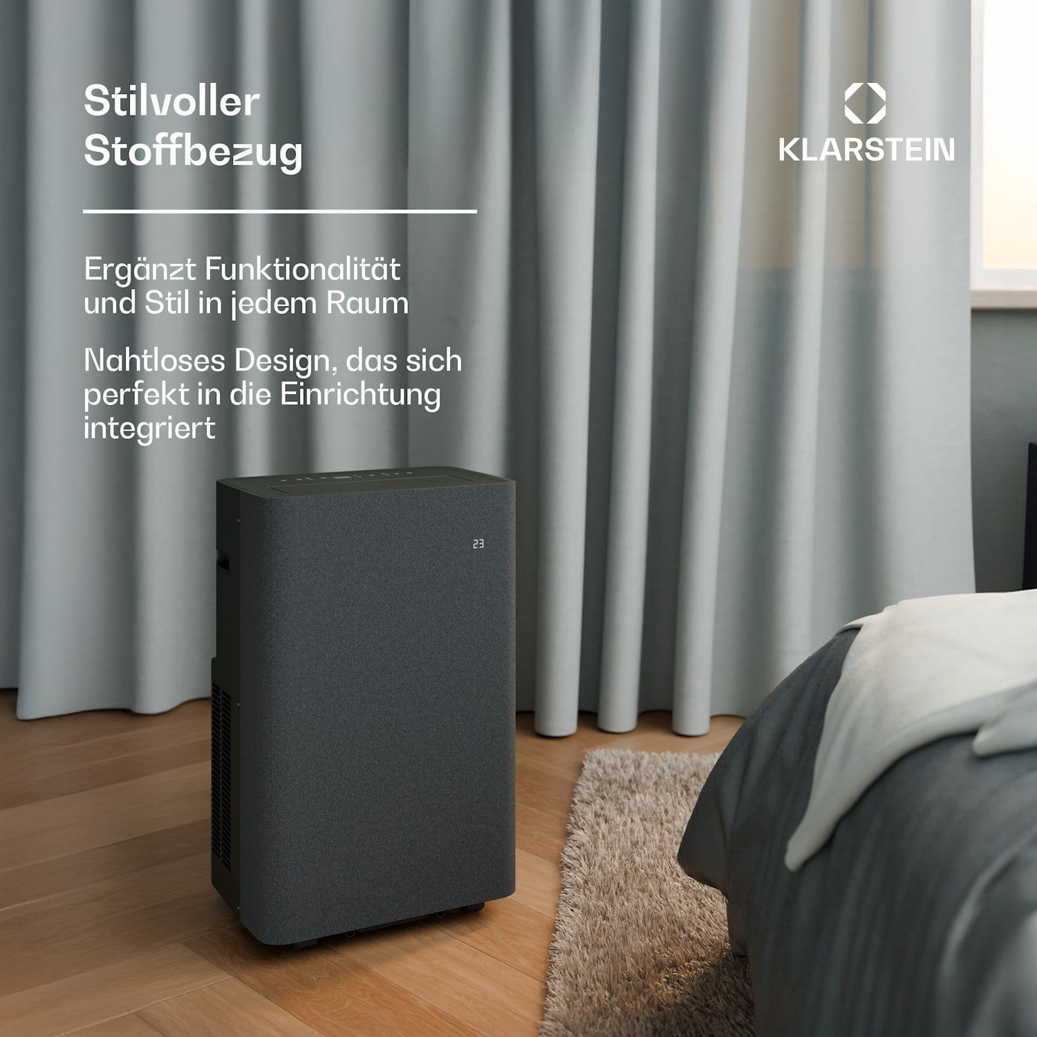 Klarstein AireLux Smart 14000 BTU Portable Air Conditioner R290 App 65m² Dark Grey