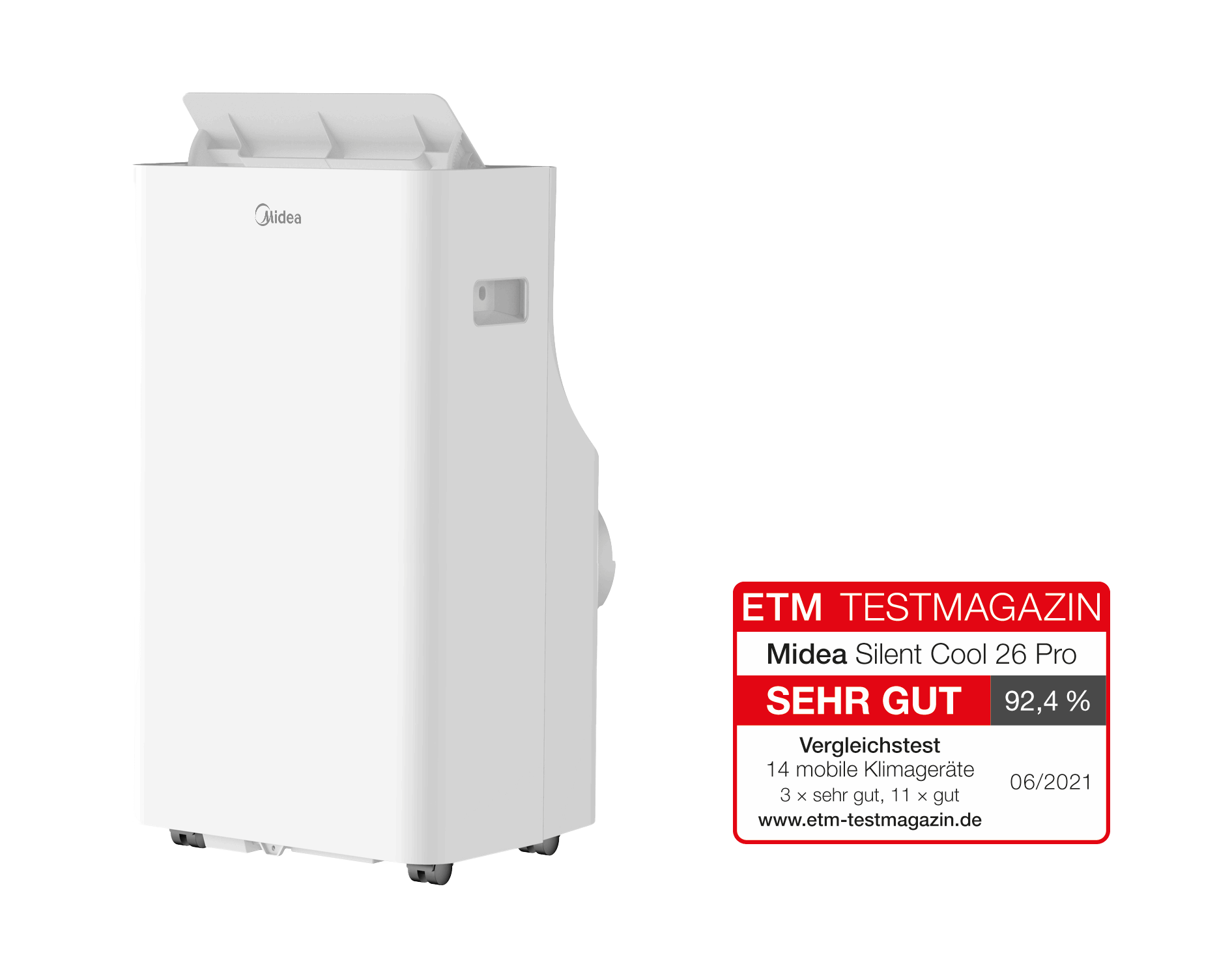 Midea Silent Cool 26 Pro Portable Air Conditioner Quiet 57 dB No Installation