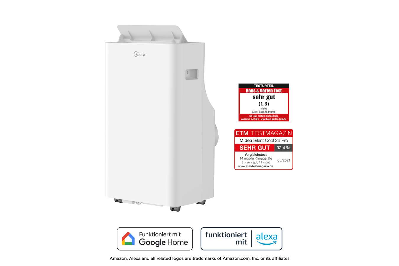 Midea Silent Cool 26 Pro WF Portable Air Conditioner 57 dB with Remote Control