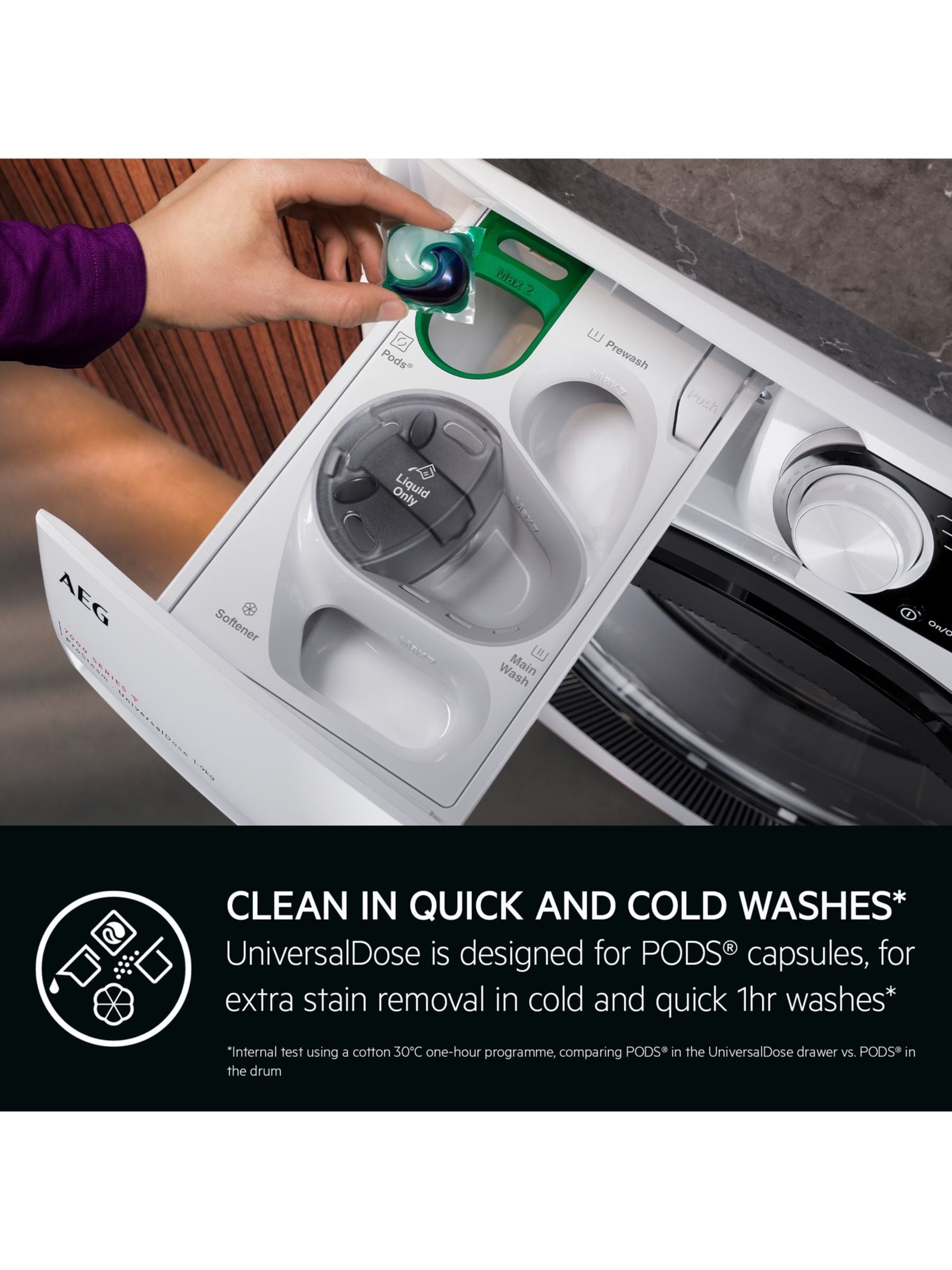 AEG 8000 LWR8516O5UD Freestanding Washer Dryer, 10Kg/6kg Load, 1600rpm Spin, White - Image 5