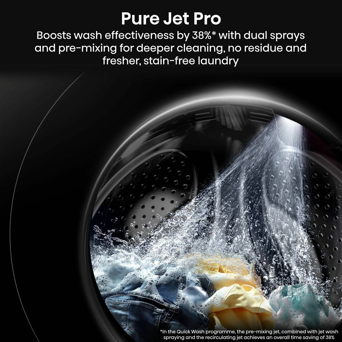 Hisense KitchenFit 5i Series WD5I1045BBQ, 10.5kg / 6kg Washer Dryer, D Rated in Black - Image 6