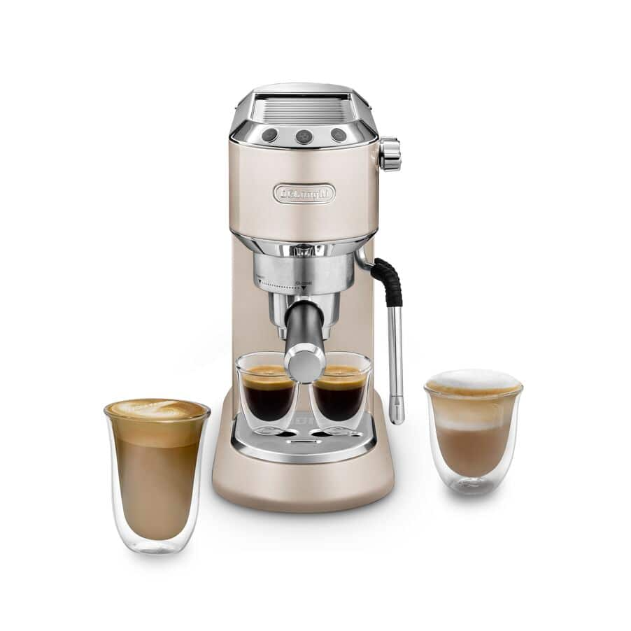 Delonghi EC885.BG Dedica Arte Manual Espresso Coffee maker with Milk Frother – Beige Gold