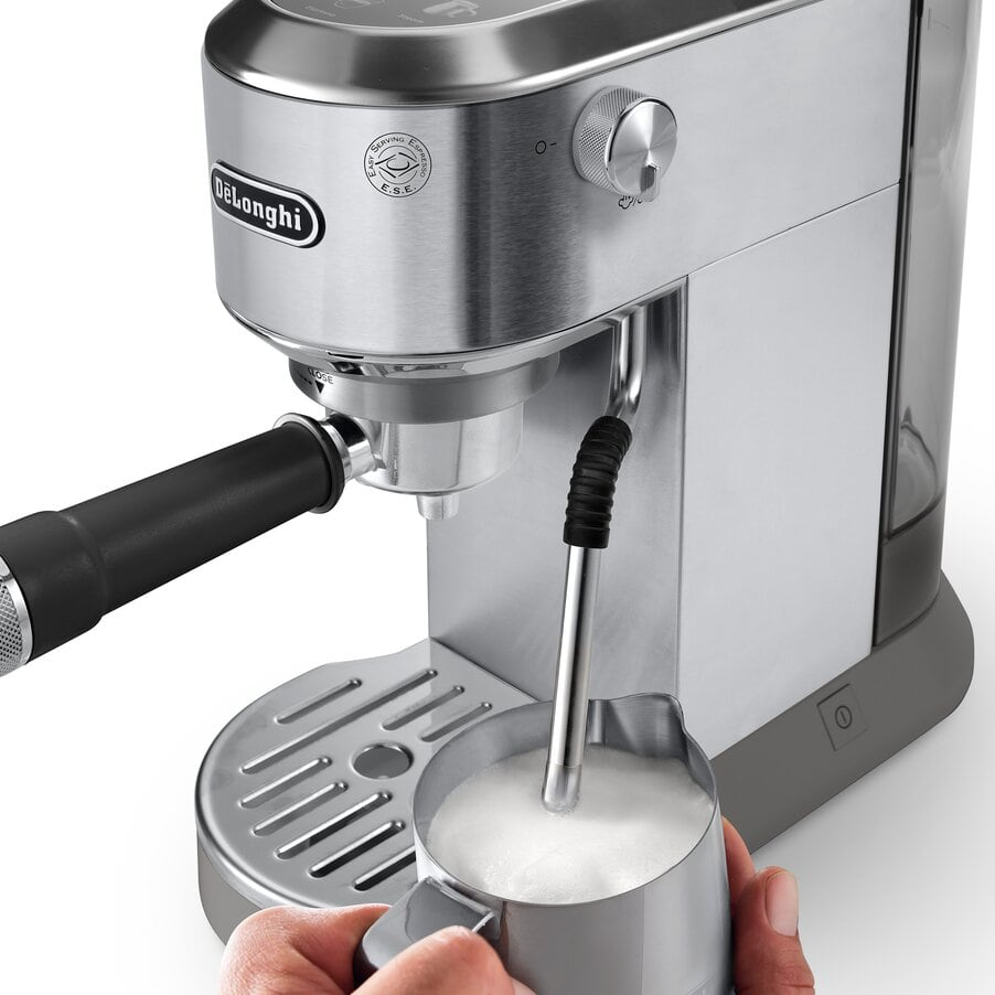Delonghi EC890.M Dedica Duo with Advanced Milk Steam Wand Manual Espresso Machine Silver - Image 5