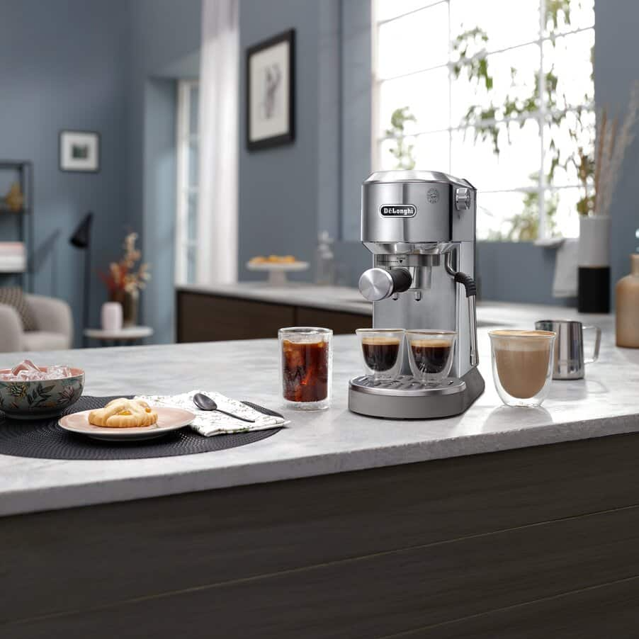 Delonghi EC890.M Dedica Duo with Advanced Milk Steam Wand Manual Espresso Machine Silver - Image 7