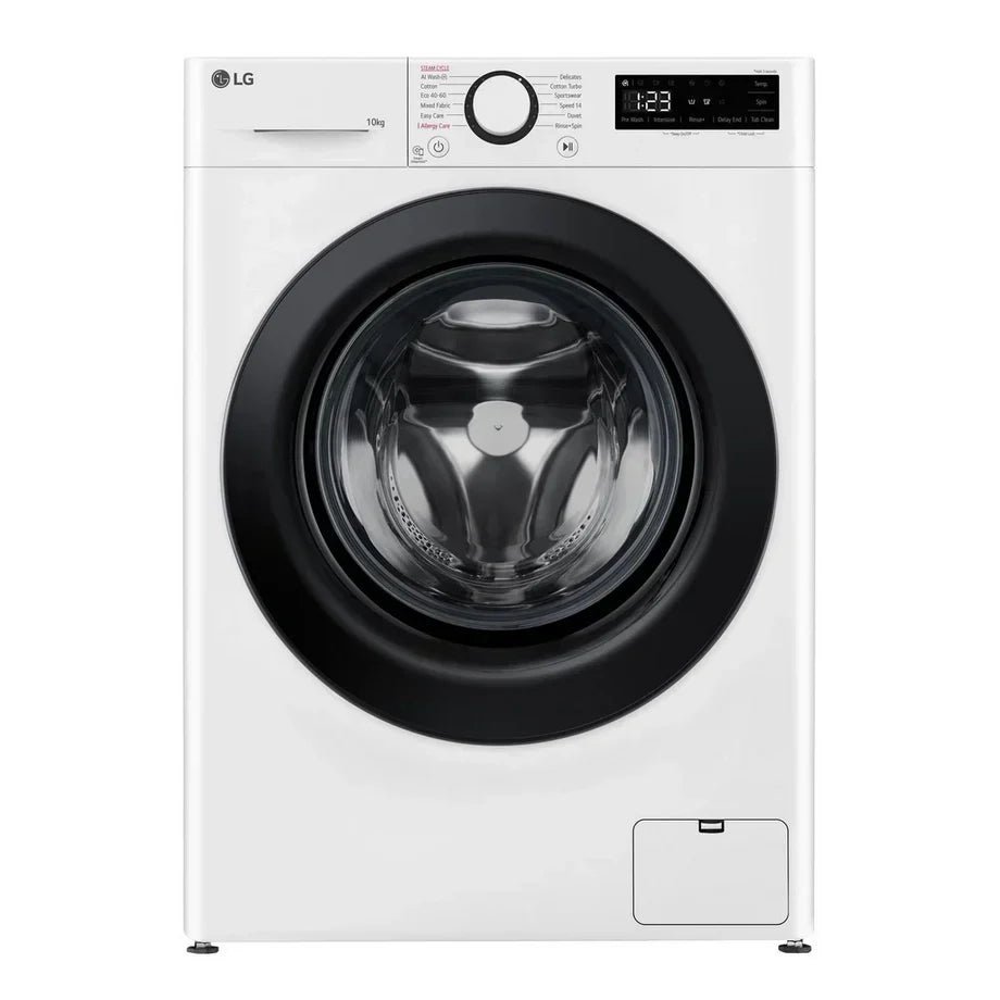 LG F4Y510WBLN1 10kg Steam 1400 Spin Freestanding Front Load Washing Machine White – A Rated