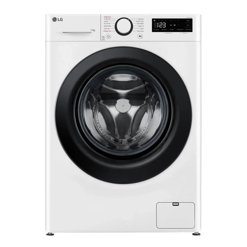 LG F4Y511WBLN1 11kg Steam 1400 Spin Freestanding Front Load Washing Machine White – A Rated