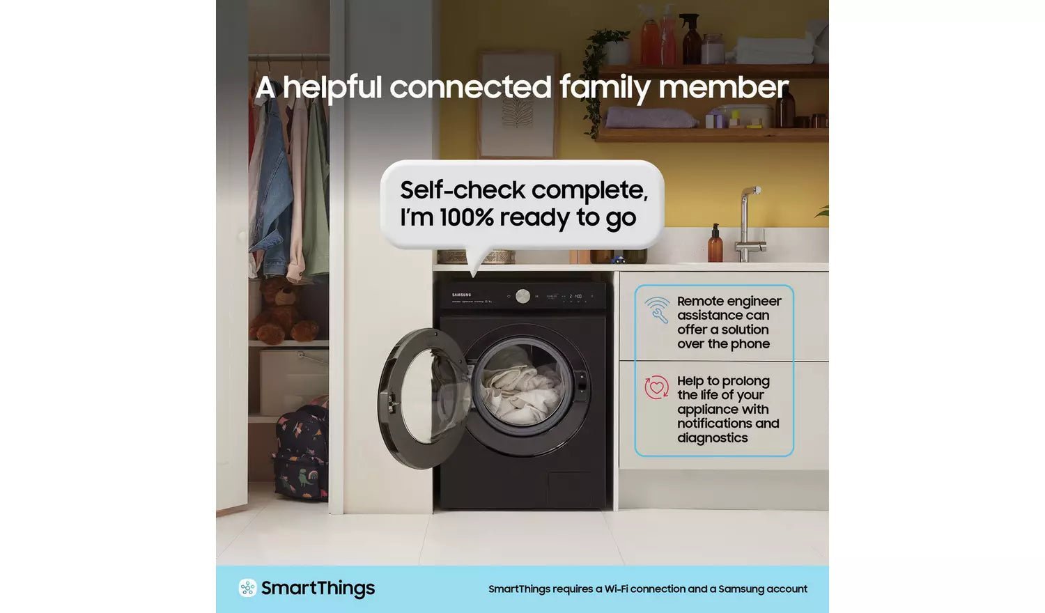 Samsung Series 5 DV90CGC0A0ABEU with OptimalDry 9 kg Heat Pump Tumble Dryer Black - Image 3