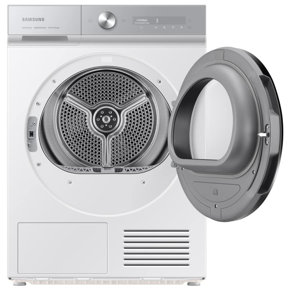 Samsung Series 8 DV90BB9445GHS1 with Optimal Dry 9kg Heat Pump Tumble Dryer White - Image 2