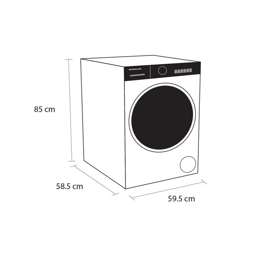 Schonhaus WMSF011014AW 10kg 1400 Spin Freestanding Washing Machine White - Image 6
