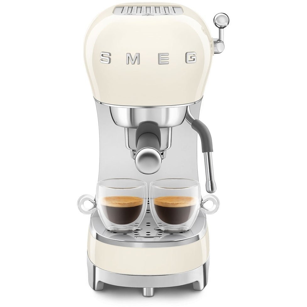 Smeg ECF02CRUK 50s Retro Style Espresso Coffee Machine with Steam Wand Cream - Image 2