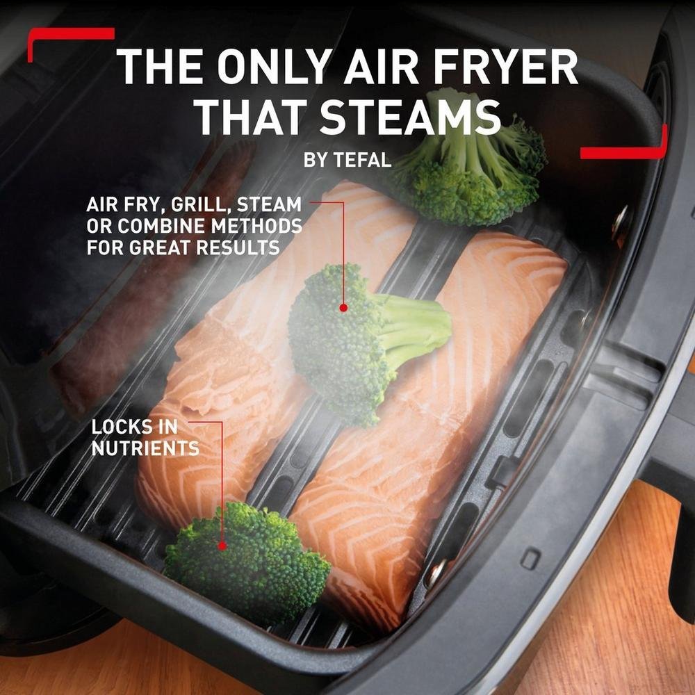 Tefal FW201827 EasyFry 3in1 Digital Air Fryer Grill & Steamer 6.2L Black - Image 2