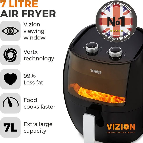 Tower T17071 Vortx Vizion 7 Litre Air Fryer Black Manual - Image 4